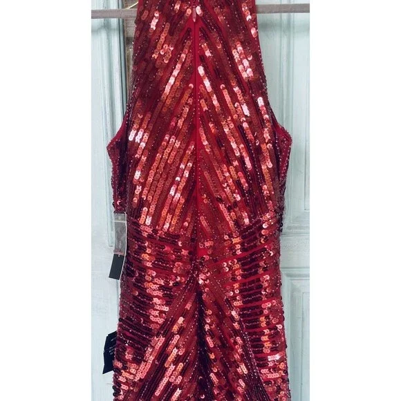 Ace Of Spades Wine Red Sequin Bodycon Dress By Lulu’s Size Small - Picture 7 of 11